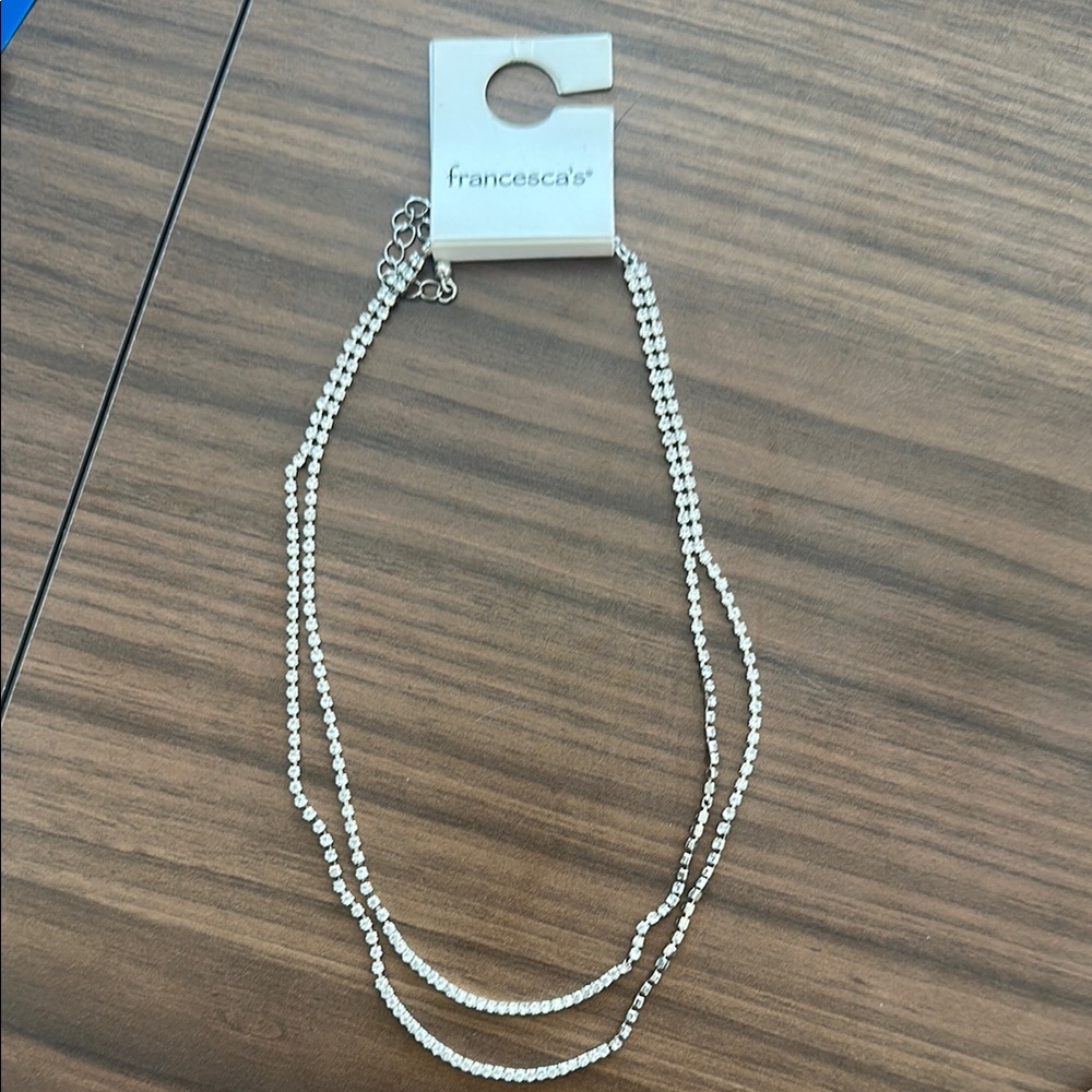 Francesca's Collections Silver Crescent Necklace